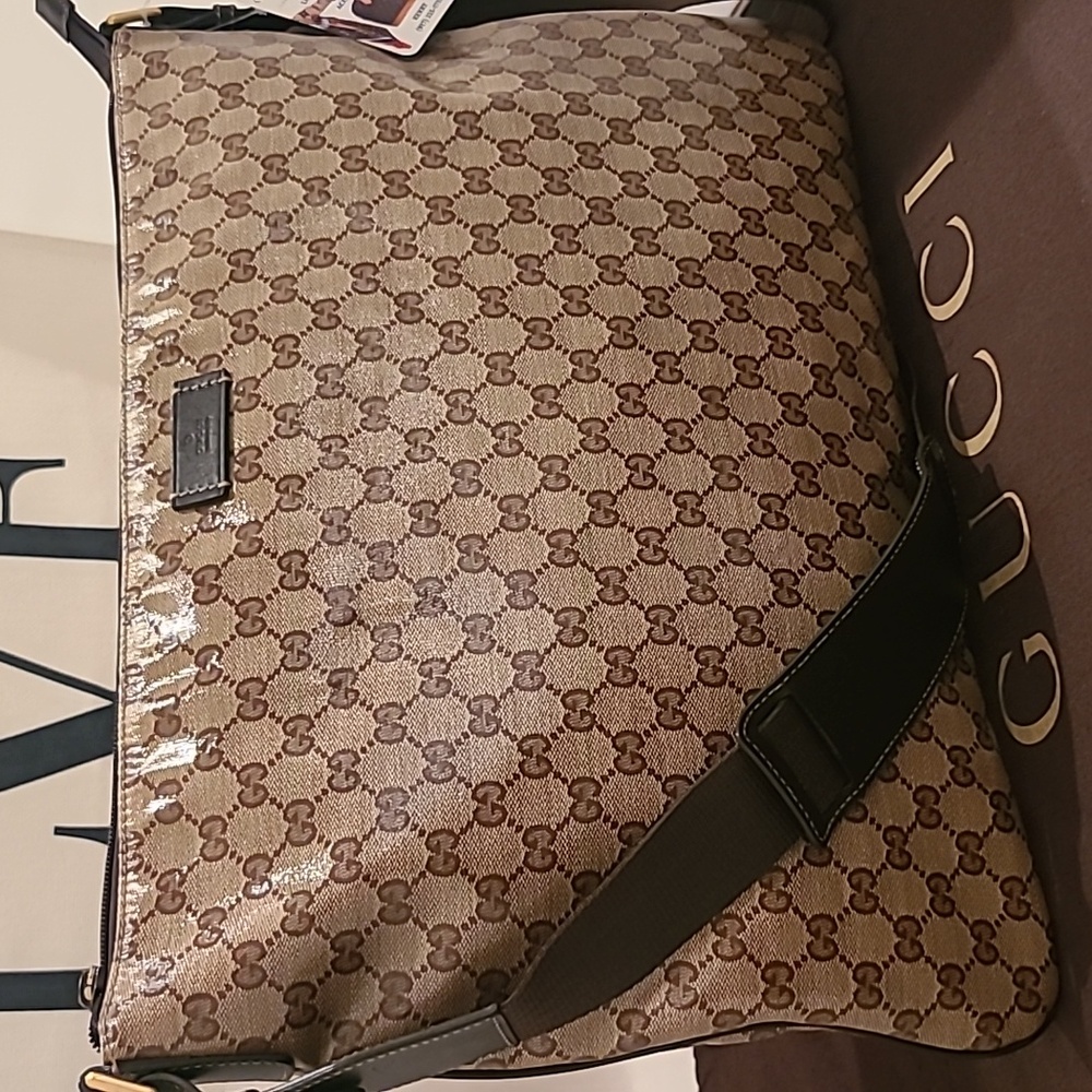 Gucci Crystal Coated Canvas vintage 2000's oversize msgr bag excellent condition - Picture 5 of 17